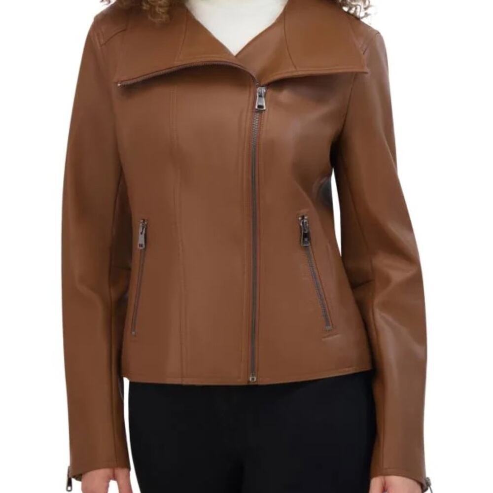 KENNETH COLE Women's Faux Leather Moto Jacket - Size XL - NWT
